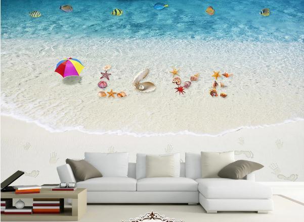 3D Sea Waves Beach Scenery Wall Mural Wallpaperpe 488- Jess Art Decoration