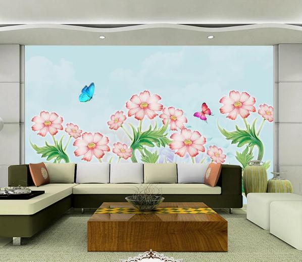 3D Nordic Fresh Flowers Wall Mural Wallpaperpe 80- Jess Art Decoration