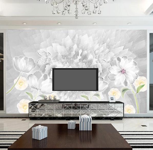 3D Nordic Fresh Flowers Wall Mural Wallpaperpe 157- Jess Art Decoration
