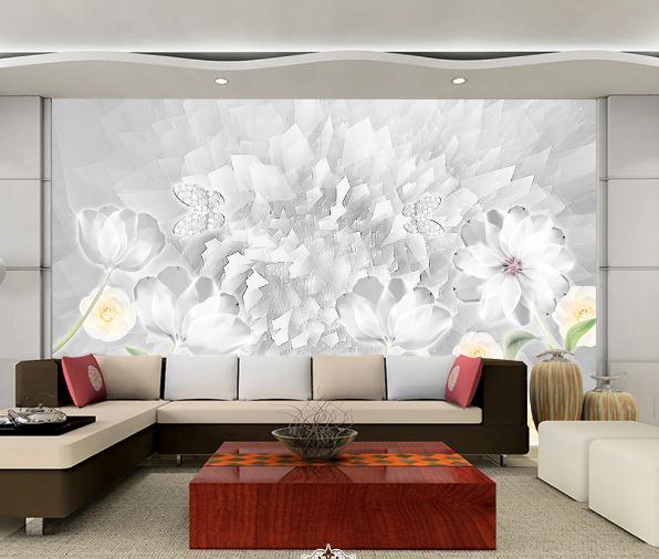 3D Nordic Fresh Flowers Wall Mural Wallpaperpe 157- Jess Art Decoration