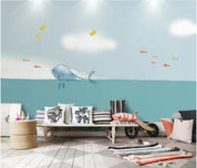 3D Cartoon Ocean Whale Wall Mural Wallpaper 143- Jess Art Decoration