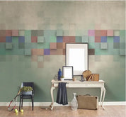3D Retro Cube Wall Mural Wallpaper 154- Jess Art Decoration