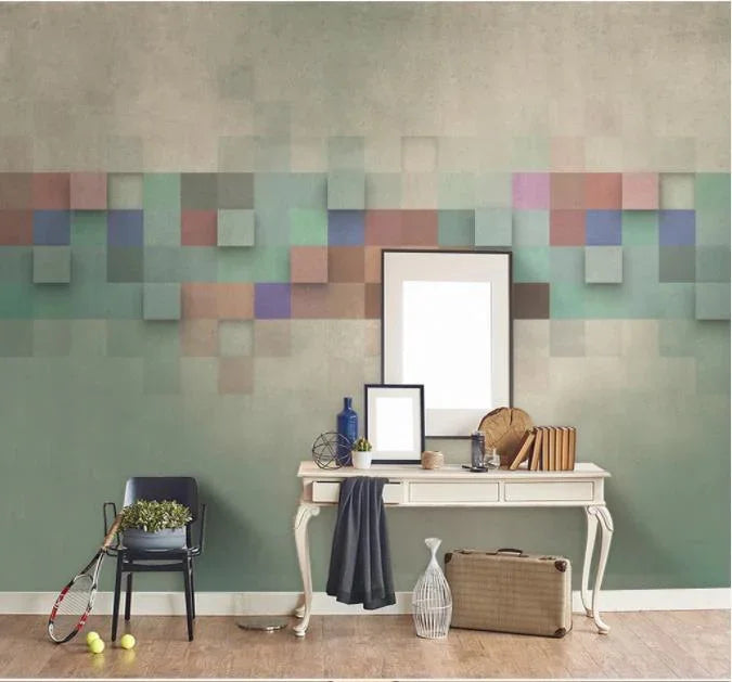 3D Retro Cube Wall Mural Wallpaper 154- Jess Art Decoration