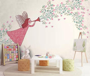 3D Cartoon Girl Flower Wall Mural Wallpaper 1- Jess Art Decoration