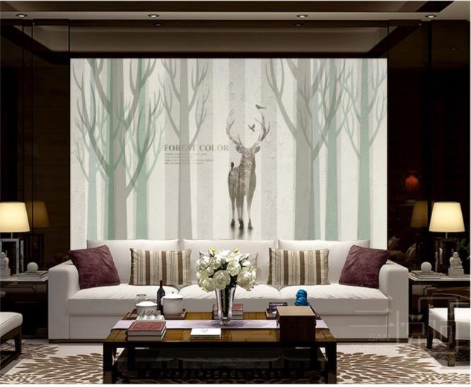 3D Nordic Forest Elk Wall Mural Wallpaper 17- Jess Art Decoration