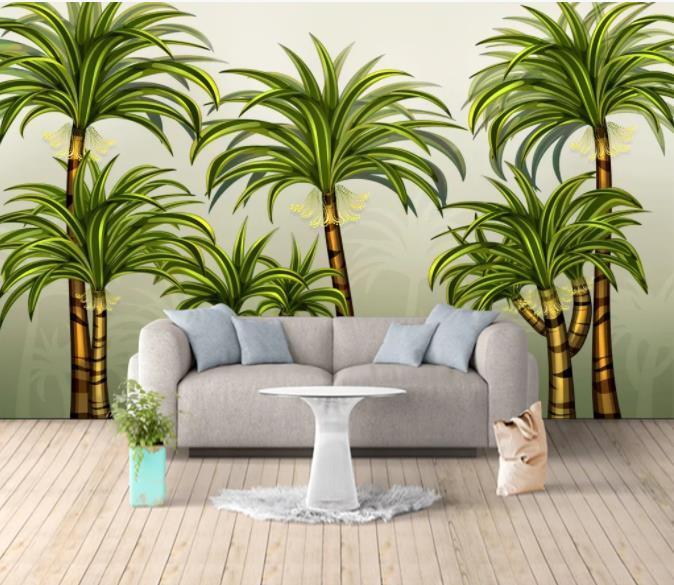 3D Green Coconut Tree Wall Mural Wallpaper 22- Jess Art Decoration