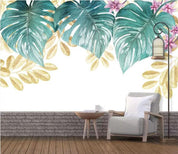 3D Hand Painted Green Leaves Wall Mural Wallpaper 25- Jess Art Decoration
