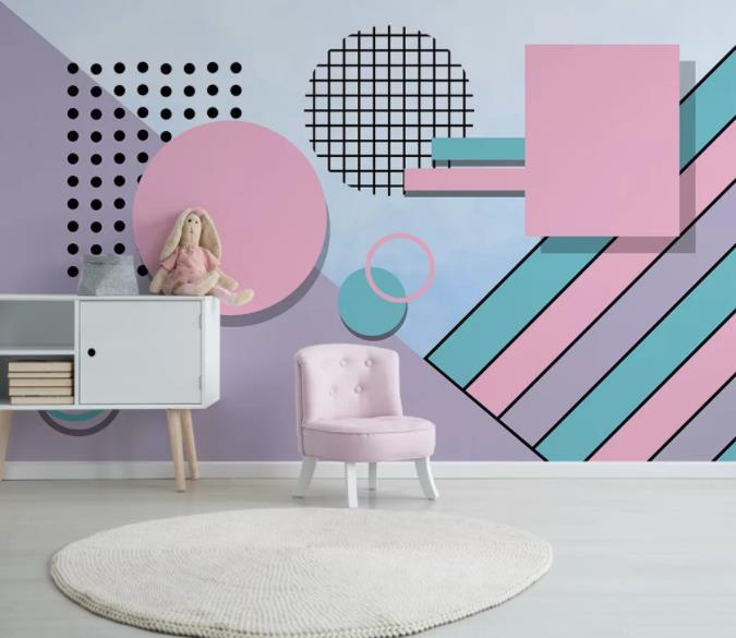3D Abstract Geometry Pink Wall Mural Wallpaper 72- Jess Art Decoration