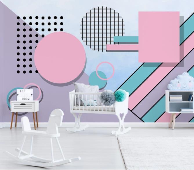 3D Abstract Geometry Pink Wall Mural Wallpaper 72- Jess Art Decoration