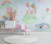 3D Hand Painted Unicorn Balloon Wall Mural Wallpaper 77- Jess Art Decoration