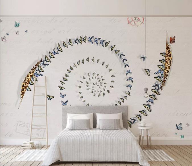 3D Retro Butterfly Wall Mural Wallpaper 122- Jess Art Decoration