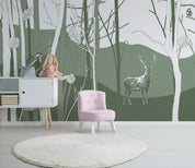3D Hand Painted Forest Elk Wall Mural Wallpaper 20- Jess Art Decoration