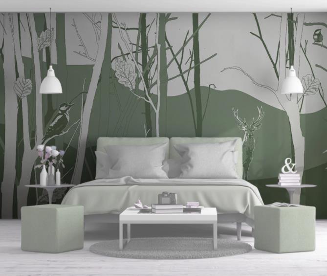 3D Hand Painted Forest Elk Wall Mural Wallpaper 20- Jess Art Decoration
