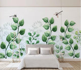 3D Hand Painted Green Leaves Wall Mural Wallpaper 22- Jess Art Decoration