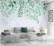 3D Hand Painted Green Leaves Wall Mural Wallpaper 23- Jess Art Decoration