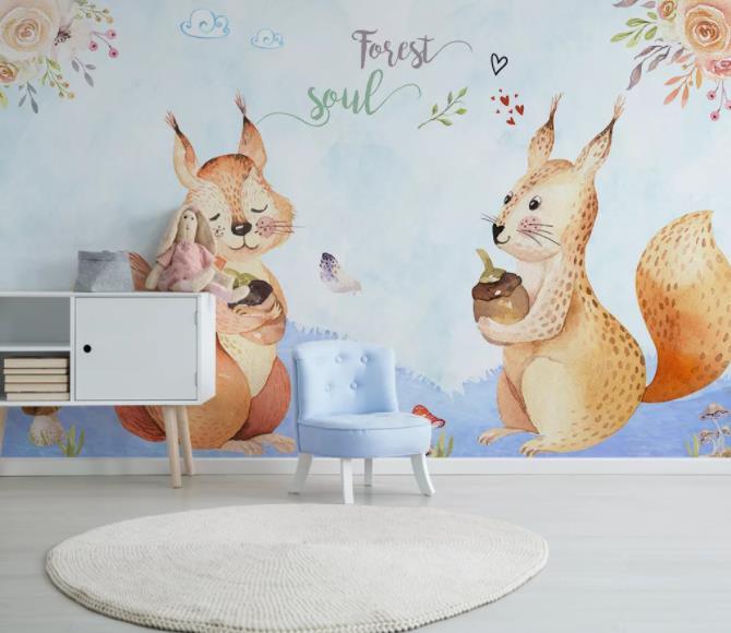 3D Hand Painted Cartoon Pine Wall Mural Wallpaper 39- Jess Art Decoration