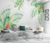 3D Hand Painted Green Leaves Wall Mural Wallpaper 55- Jess Art Decoration