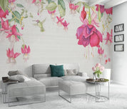 3D Hand Painted Pink Flowers Wall Mural Wallpaper 65- Jess Art Decoration