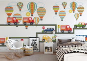 3D Cartoon Car Balloon Wall Mural Wallpaper 91- Jess Art Decoration