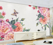 3D Hand Painted Pink Peony Wall Mural Wallpaper 106- Jess Art Decoration