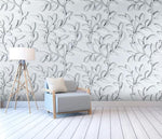 3D Three Dimensional Leaves White Wall Mural Wallpaper 162- Jess Art Decoration