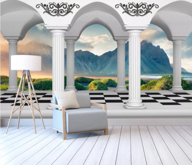 3D Roman Column Landscape Wall Mural Wallpaper 166- Jess Art Decoration