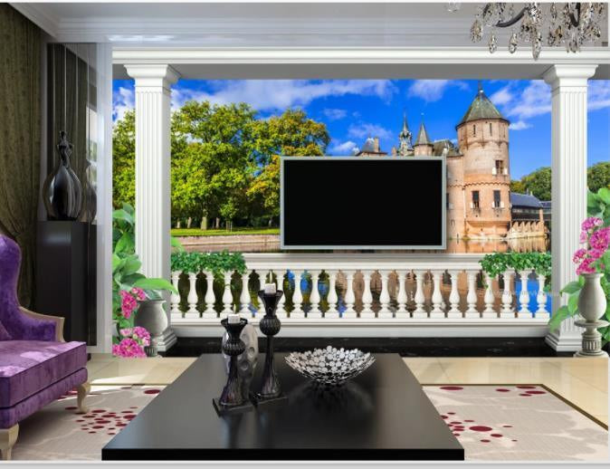 3D Roman Column Landscape Wall Mural Wallpaper 172- Jess Art Decoration