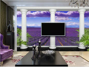 3D Roman Column Purple Lavender Wall Mural Wallpaper 173- Jess Art Decoration