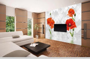 3D Red Flowers Wall Mural Wallpaper 176- Jess Art Decoration