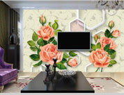 3D Rose White Geometry Wall Mural Wallpaper 180- Jess Art Decoration