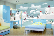 3D Cartoon Sky Penguin Wall Mural Wallpaper 228- Jess Art Decoration
