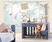 3D Cartoon Elephant Balloon Wall Mural Wallpaper 231- Jess Art Decoration
