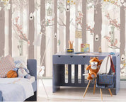 3D Cartoon Grey Forest Wall Mural Wallpaper 232- Jess Art Decoration