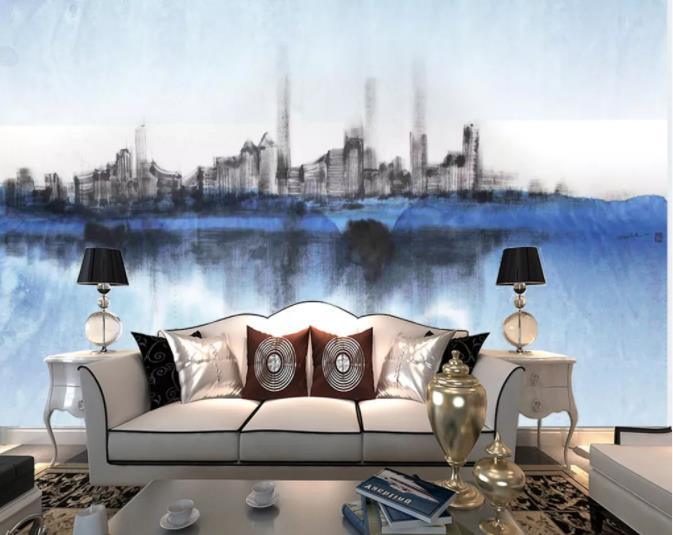 3D Hand Painted Gray City Wall Mural Wallpaper 253- Jess Art Decoration