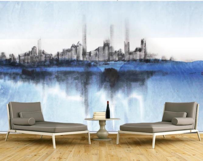 3D Hand Painted Gray City Wall Mural Wallpaper 253- Jess Art Decoration