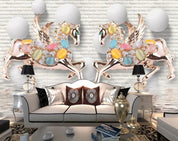 3D Relief Jewelry Horse Wall Mural Wallpaper 2- Jess Art Decoration