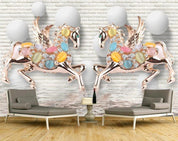 3D Relief Jewelry Horse Wall Mural Wallpaper 2- Jess Art Decoration