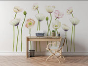 3D White Flowers Wall Mural Wallpaper 9- Jess Art Decoration
