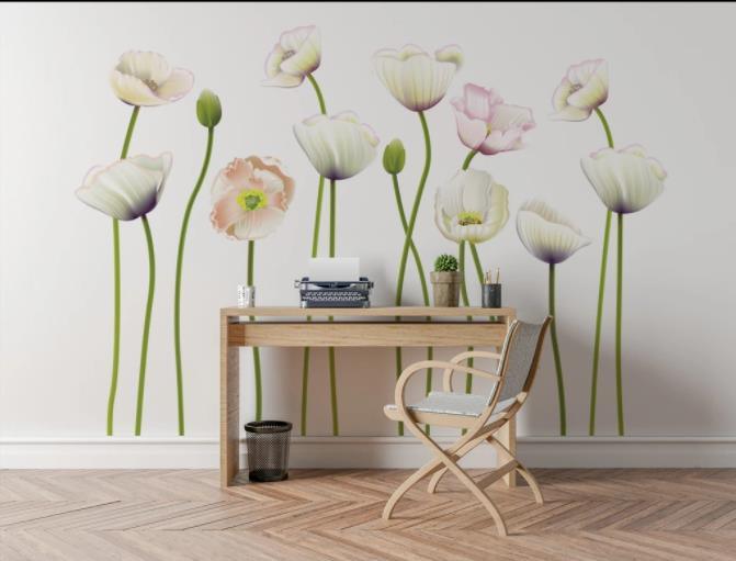 3D White Flowers Wall Mural Wallpaper 9- Jess Art Decoration