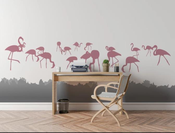 3D Pink Flamingo Wall Mural Wallpaper 10- Jess Art Decoration
