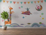 3D Cartoon Animals Wall Mural Wallpaper 13- Jess Art Decoration