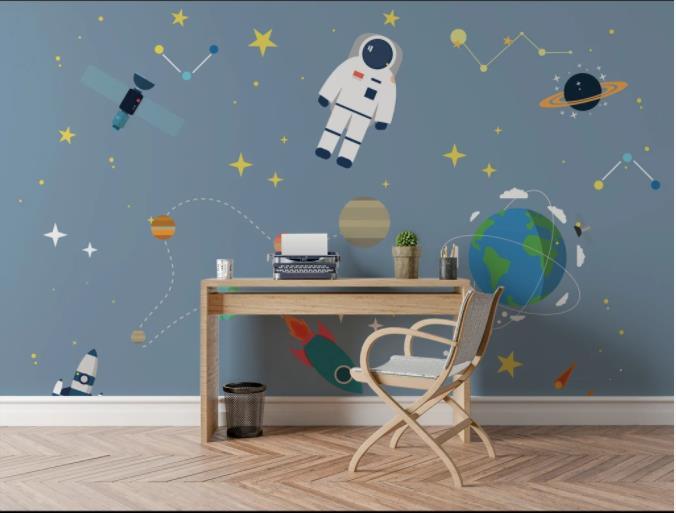 3D Cartoon Space Astronaut Wall Mural Wallpaper 16- Jess Art Decoration