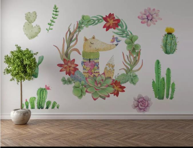 3D Succulent Green Wall Mural Wallpaper 20- Jess Art Decoration