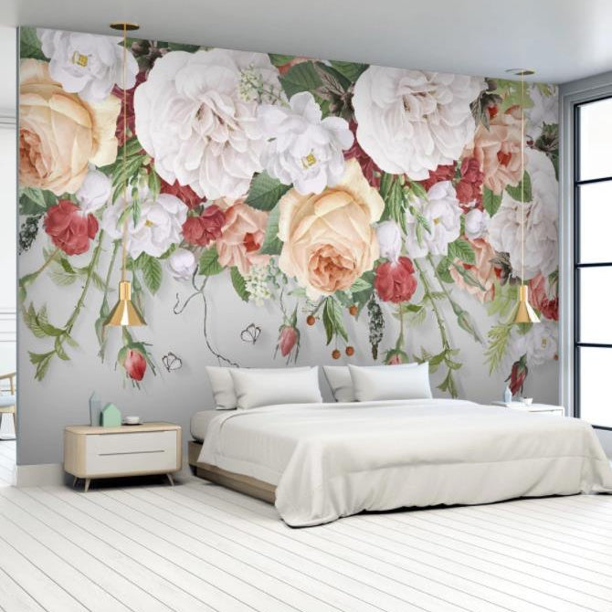 3D Hand Painted Rose Wall Mural Wallpaper 40- Jess Art Decoration