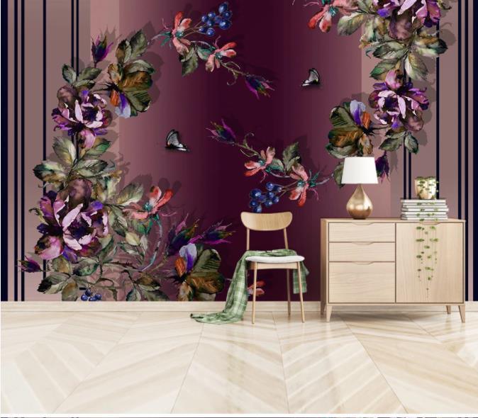 3D Purple Rose Wall Mural Wallpaper 58- Jess Art Decoration