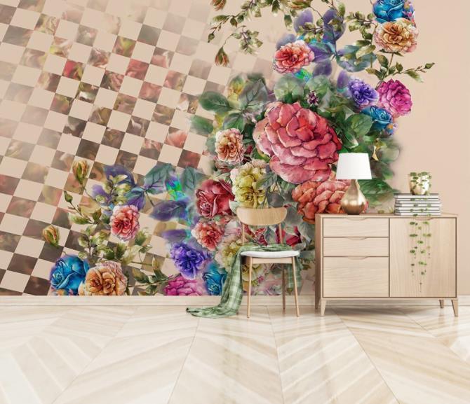 3D Watercolor Pink Rose Wall Mural Wallpaper 59- Jess Art Decoration
