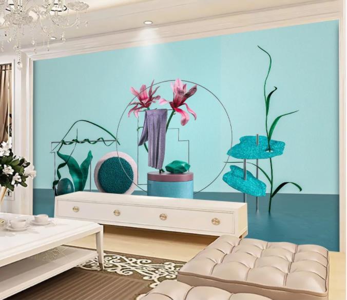 3D Hand Painted Flowers Leaves Wall Mural Wallpaper 76- Jess Art Decoration