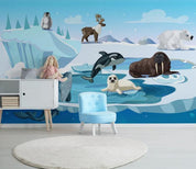 3D Cartoon Snow Animals Wall Mural Wallpaper 79- Jess Art Decoration