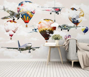 3D Hot Air Balloon Aircraft Wall Mural Wallpaper 100- Jess Art Decoration