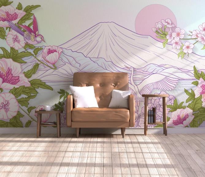 3D Pink Landscape Wall Mural Wallpaper 129- Jess Art Decoration